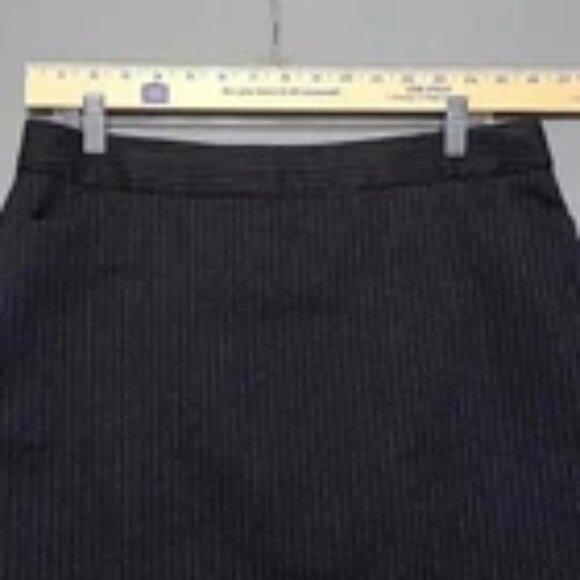 EXPRESS Design Studio Women's Black with Silver Stripes Pencil Skirt - Size 8 - Picture 4 of 9